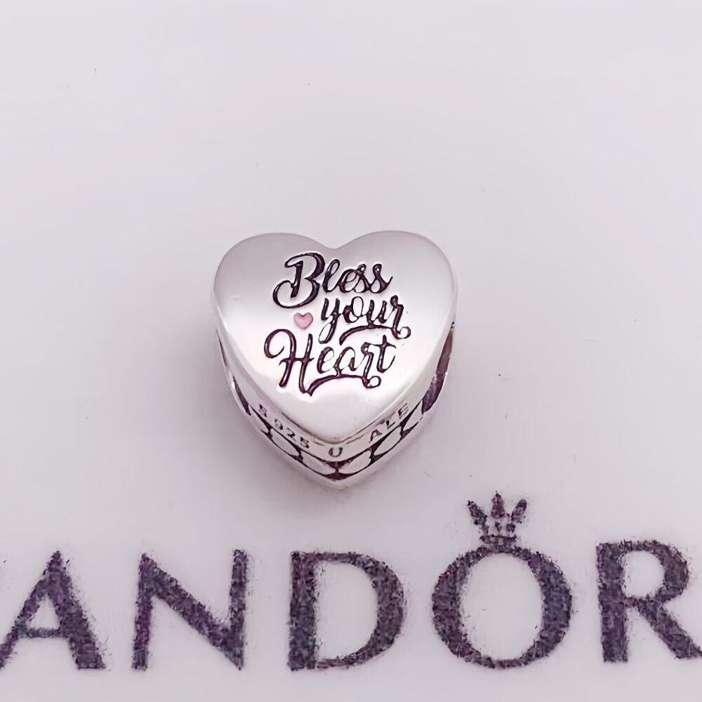 Engravable Bless Your Heart Charm | Sterling silver | Pandora US